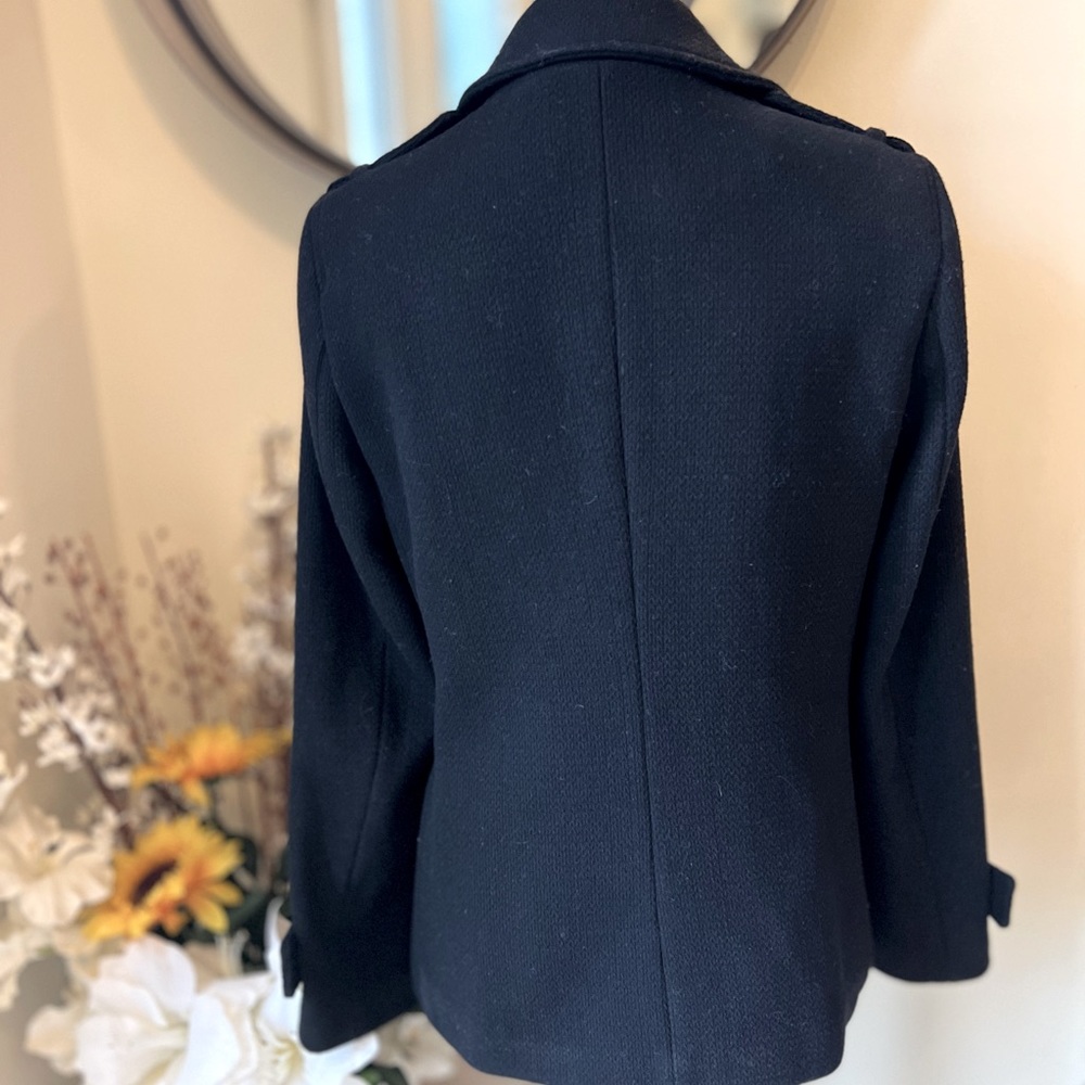 Calvin Klein Black Double Breast Wool Jacket. Size 4 - Picture 3 of 3